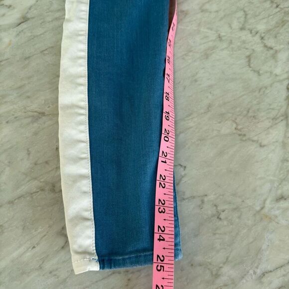 7 FOR ALL MANKIND Skinny Color Block Denim Jeans Women size 27 - Picture 7 of 9